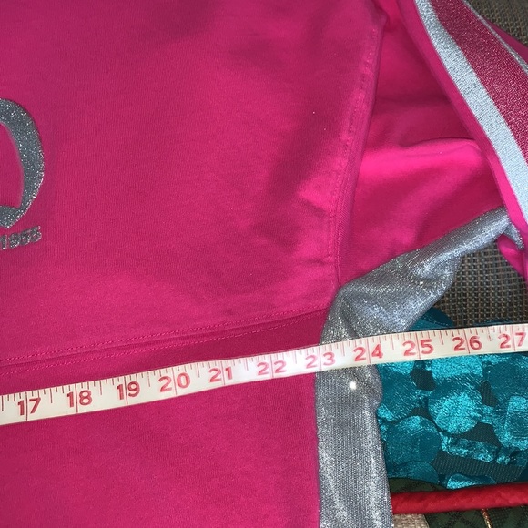 Silver Glimmer Fuchsia Altered Disneyland Top and Sequin Bow Ears Set - Picture 5 of 6